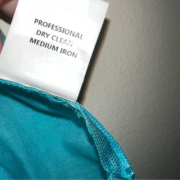 Ritu Kumar Kurta Dress Turquoise Lined Side Slit Studded Ombre Tasseled Size 36 - Picture 7 of 15